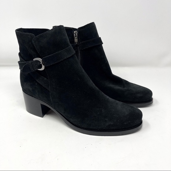 La CANADIENNE Shoes - La Canadienne Black Leather Buckle Ankle Booties